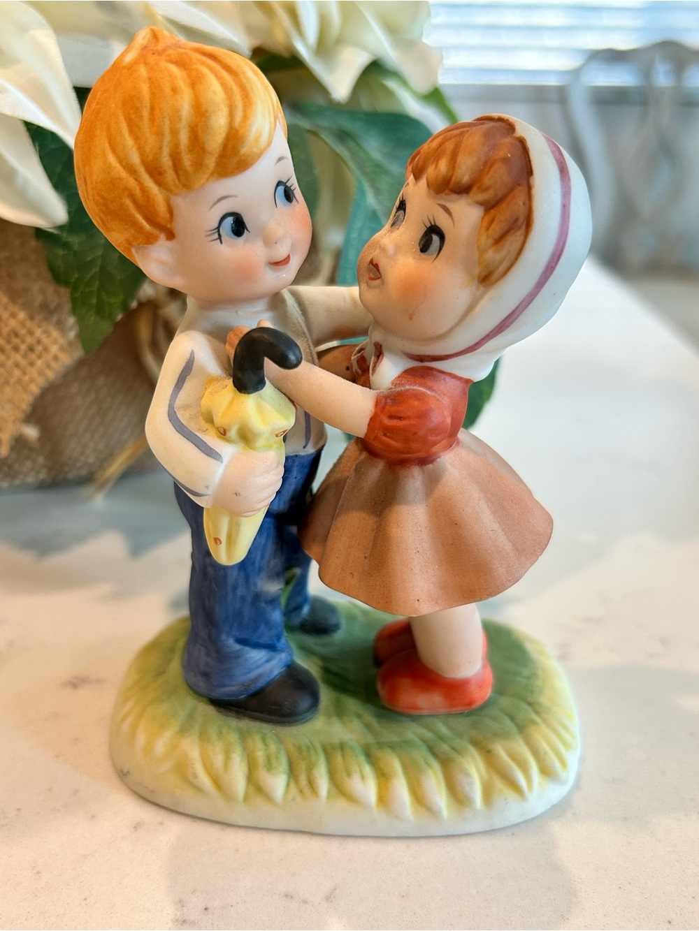 Vintage Porcelain Figurine Boy and Girl
